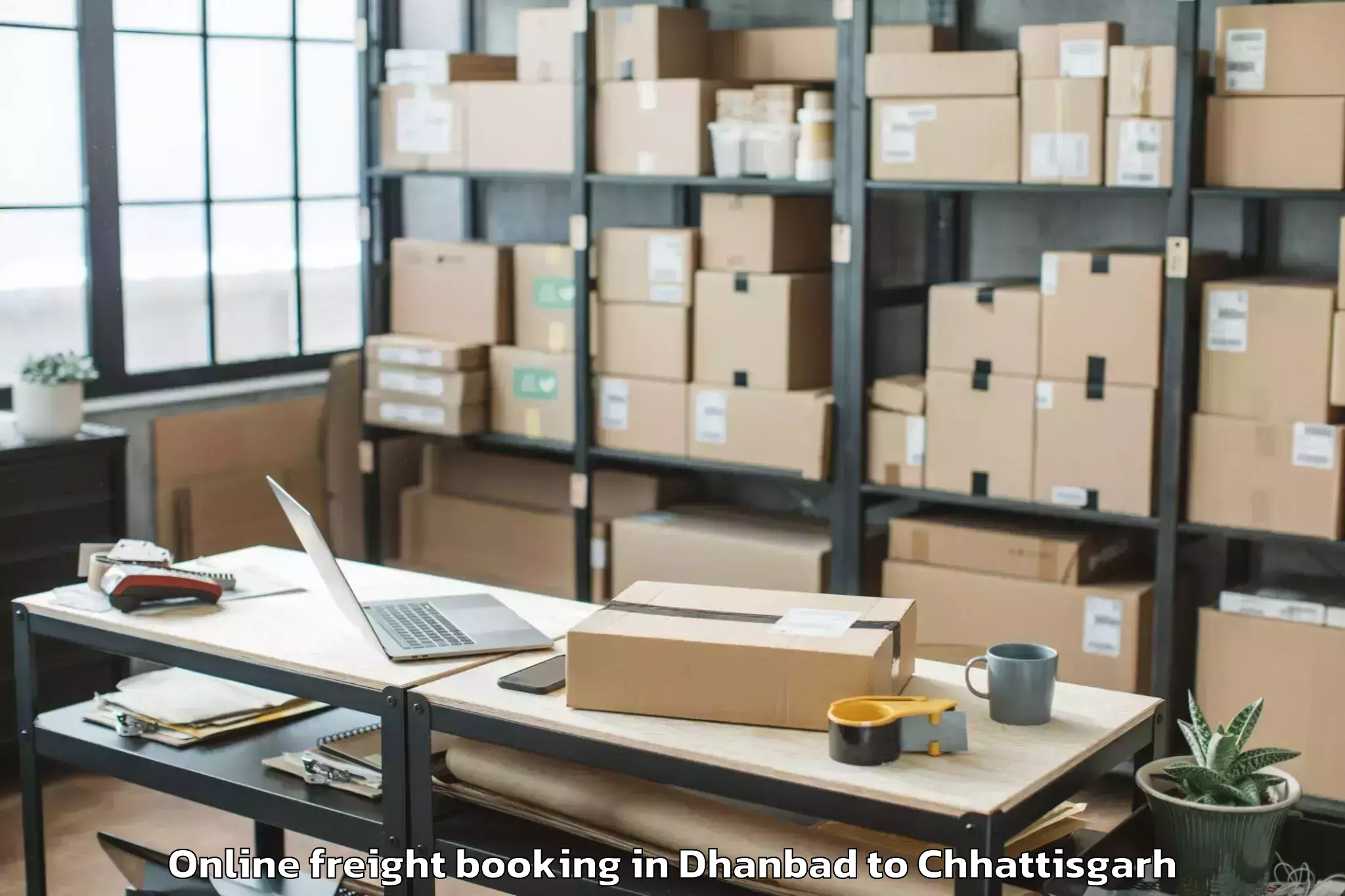 Affordable Dhanbad to Bijapur Chhattisgarh Online Freight Booking